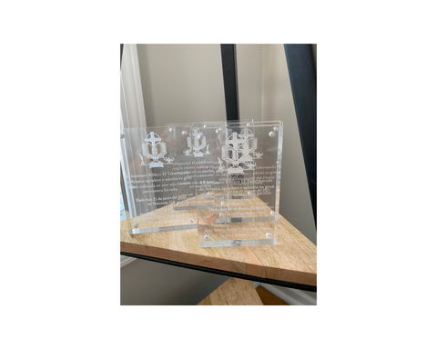 Acrylic award with magnets