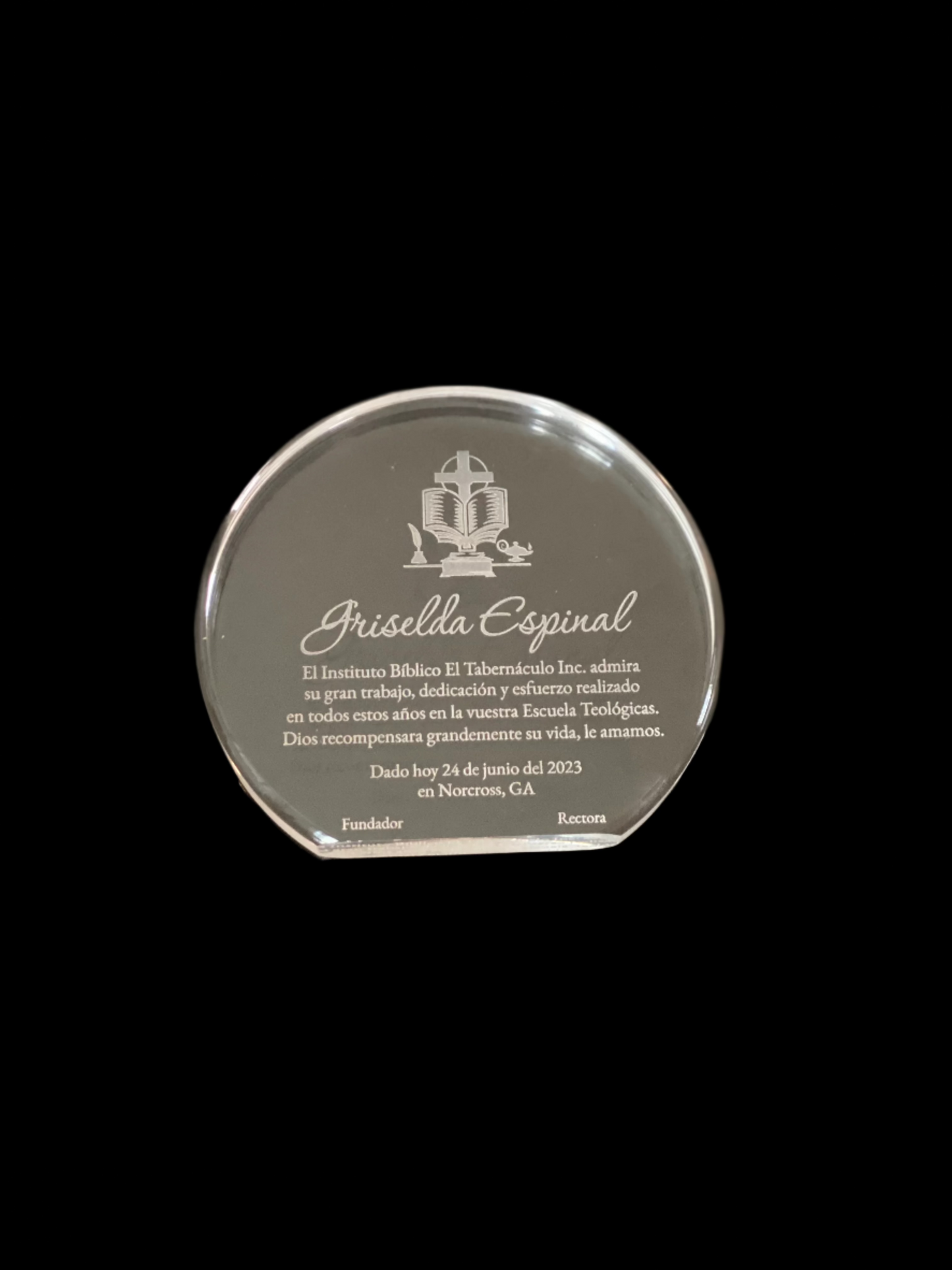 Round acrylic award