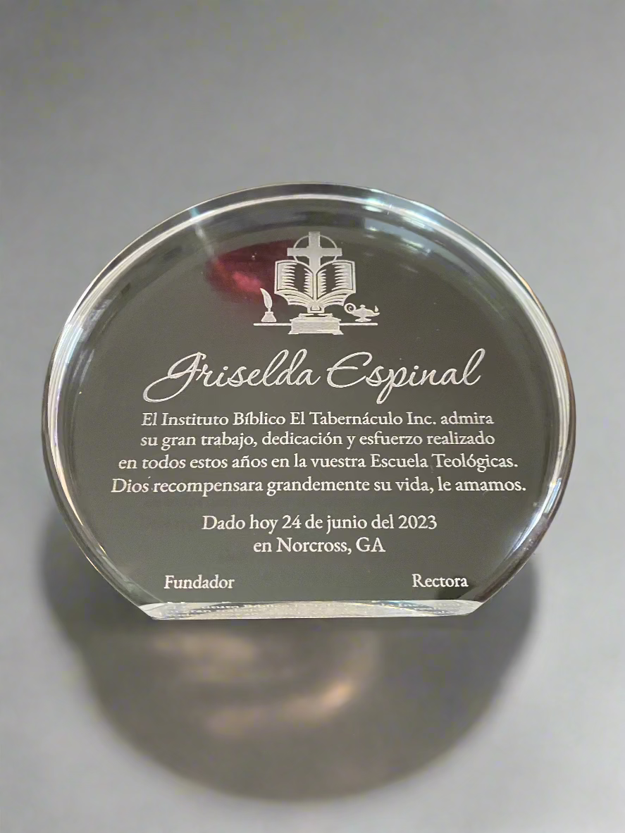 Round acrylic award