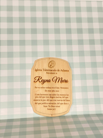 Engraved Wooden Plaque
