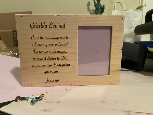 Engraved picture frame
